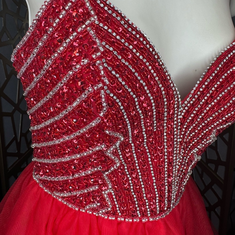 *LUCCI LU RED DRESS SIZE 2 - Picture 5 of 17